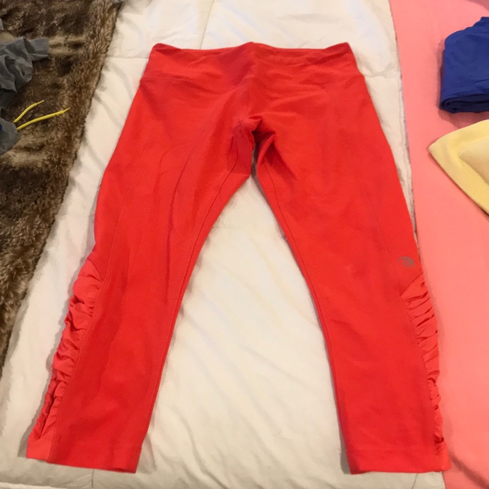 Red workout leggings